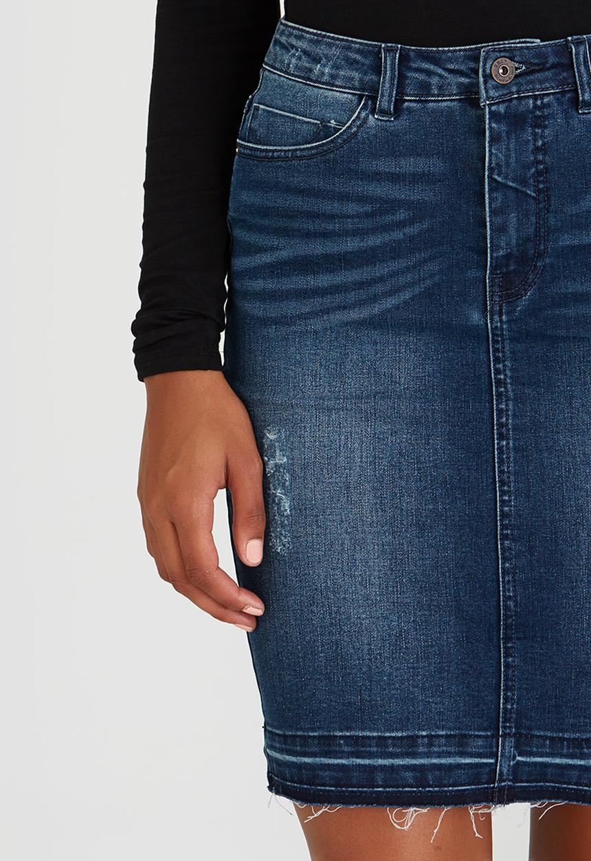 ONLY - Jessica Denim Pencil Skirt Dark Blue