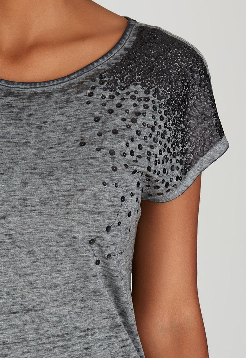 ONLY - Eagle Sequins Detail Tee Grey