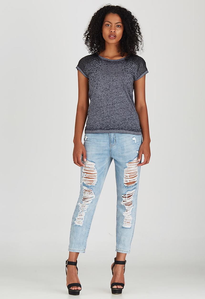 ONLY - Eagle Sequins Detail Tee Navy
