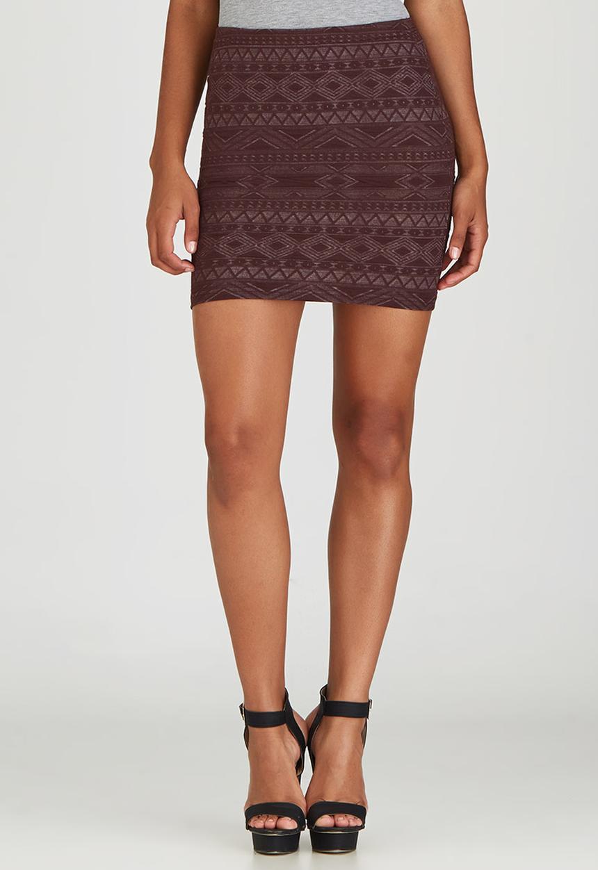 ONLY - New Vigga Textured Pencil Skirt Dark Red