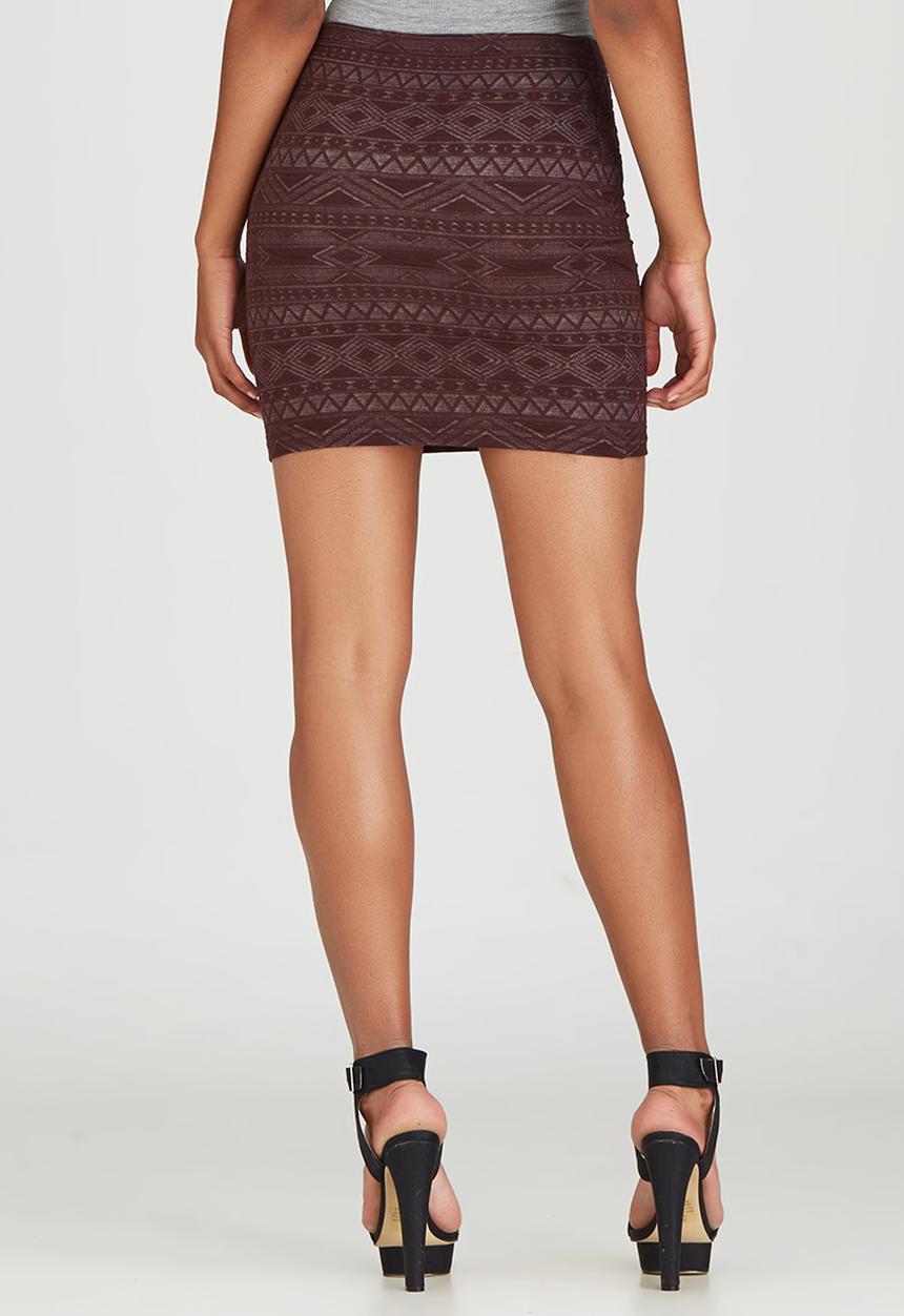 ONLY - New Vigga Textured Pencil Skirt Dark Red