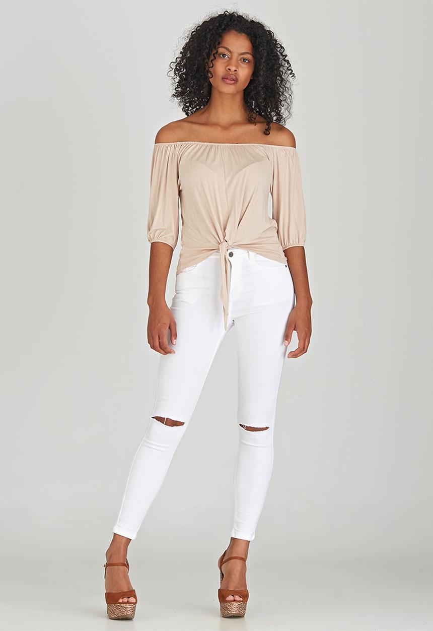 c(inch) - Tie Front Top Neutral