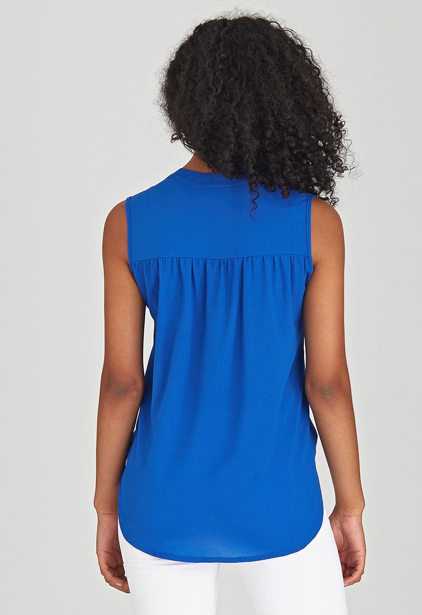 c(inch) - Tie Front Blouse Blue