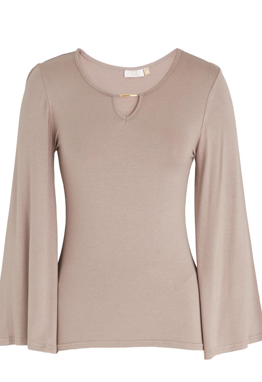 edit - Volume Sleeve Top with Keyhole Stone