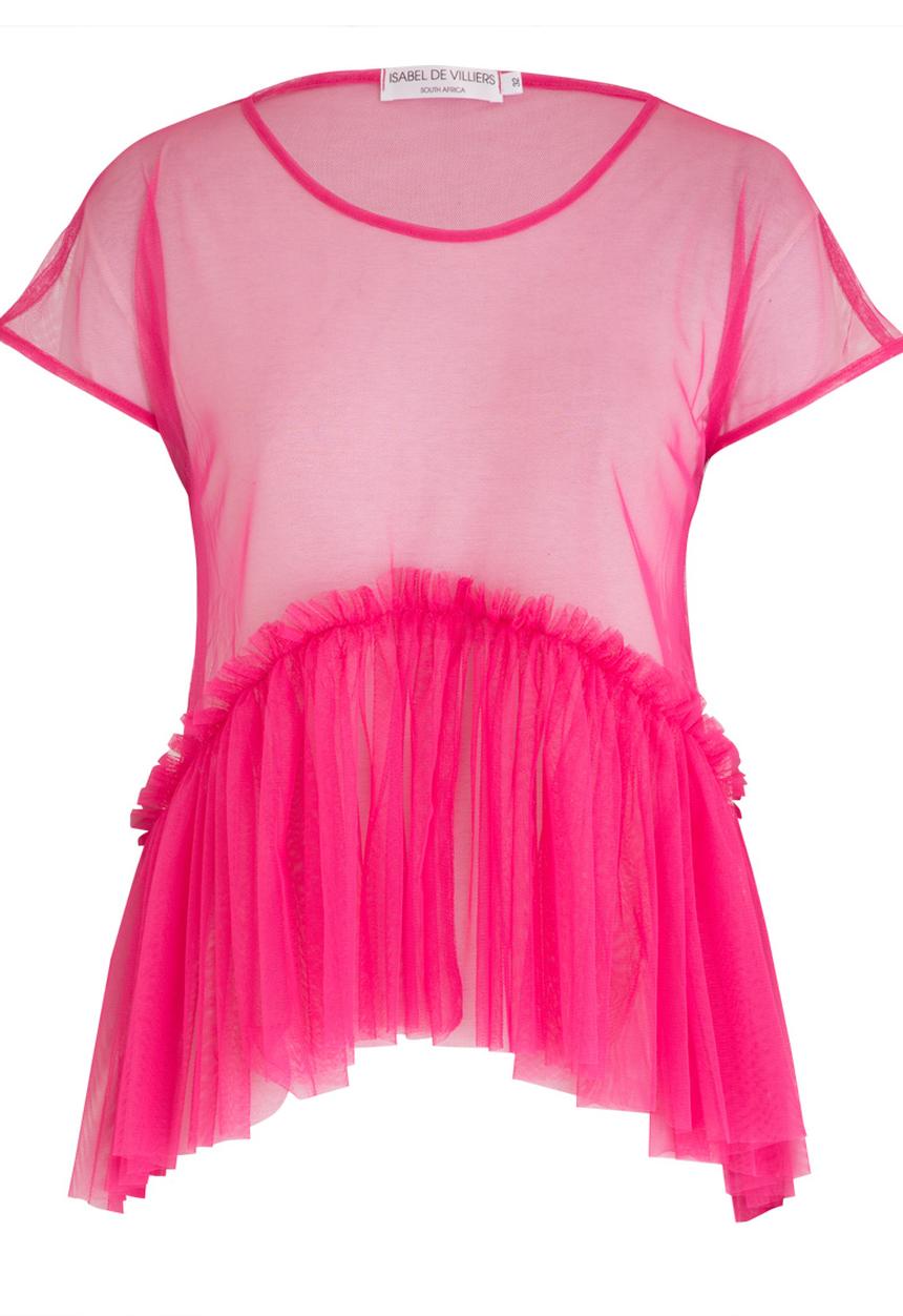 Isabel de Villiers - Tulle Frill Top Pale Pink