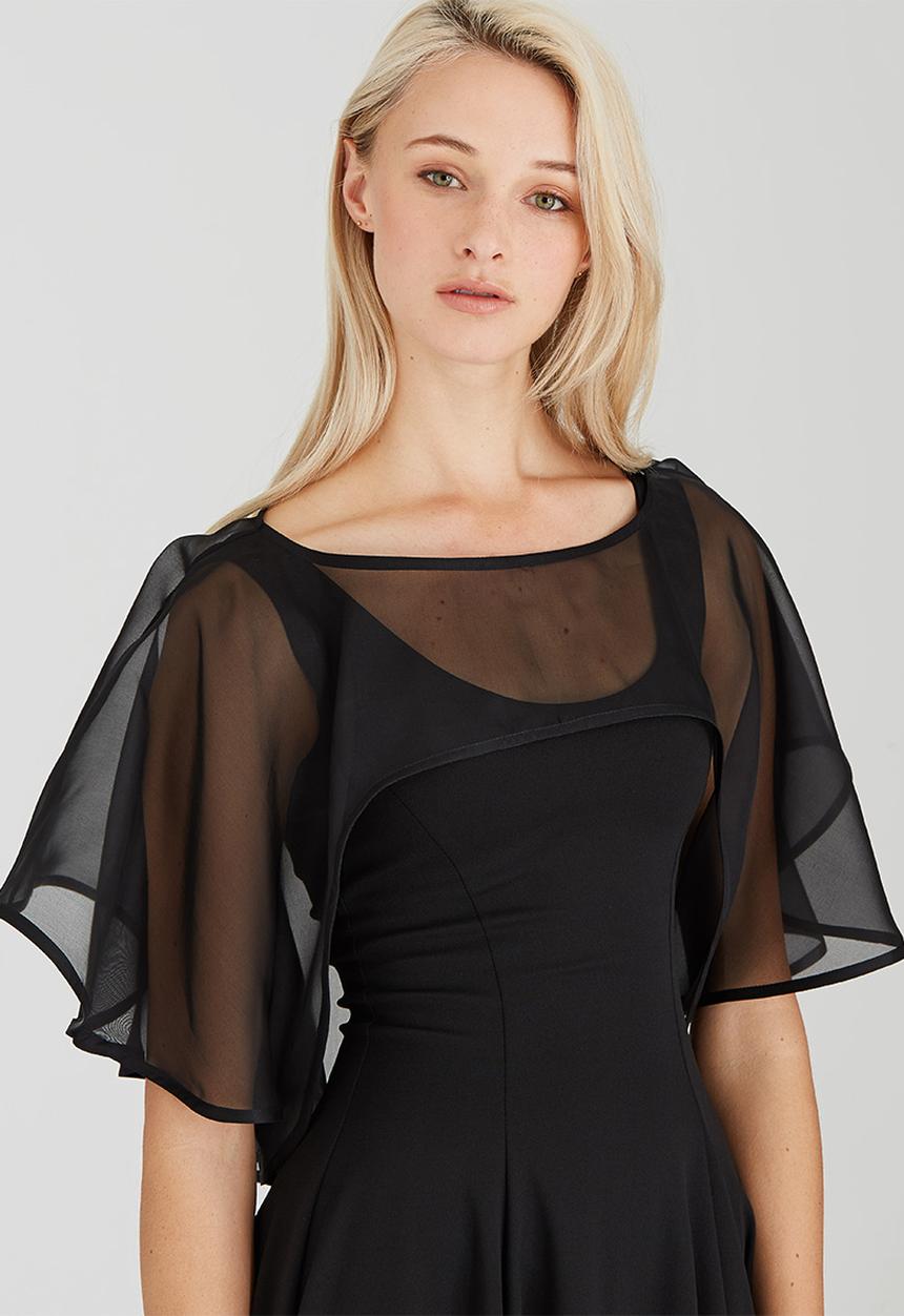 ERRE - Cropped Capelet Black