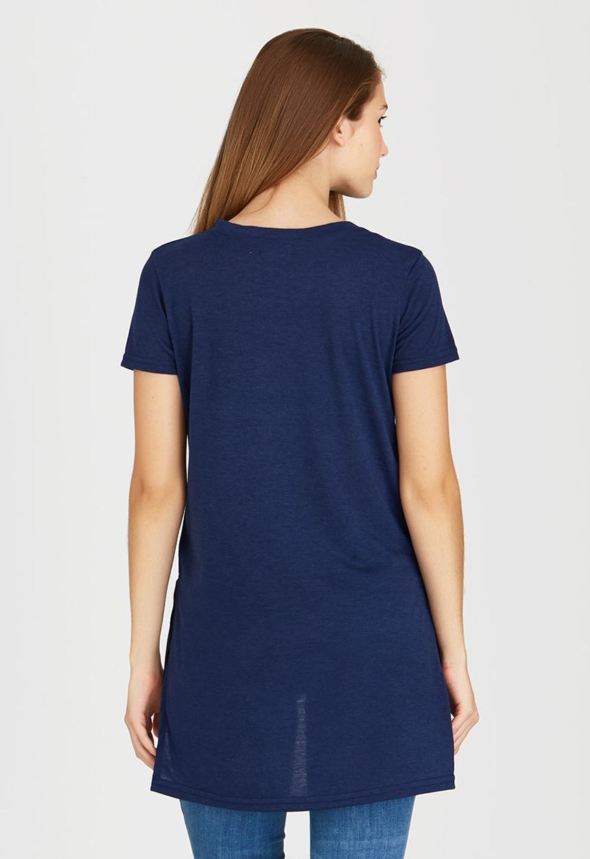 c(inch) - High-low T-shirt Navy