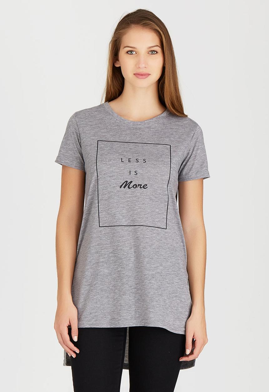 c(inch) - High-low T-shirt Pale Grey