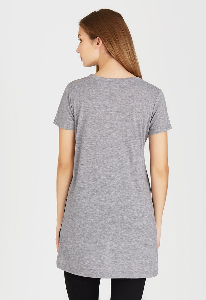 c(inch) - High-low T-shirt Pale Grey