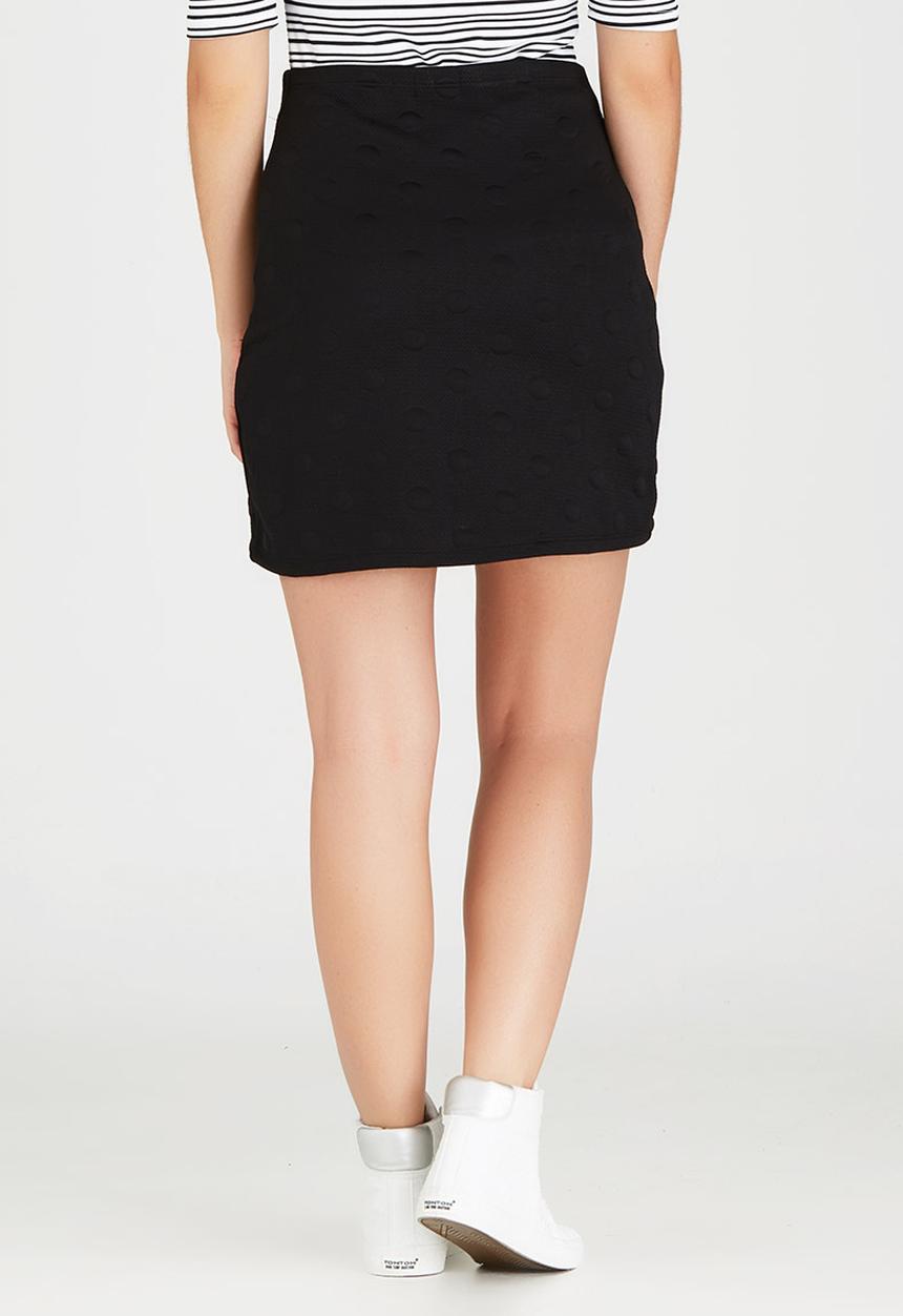 c(inch) - Double Zip Mini Skirt Black