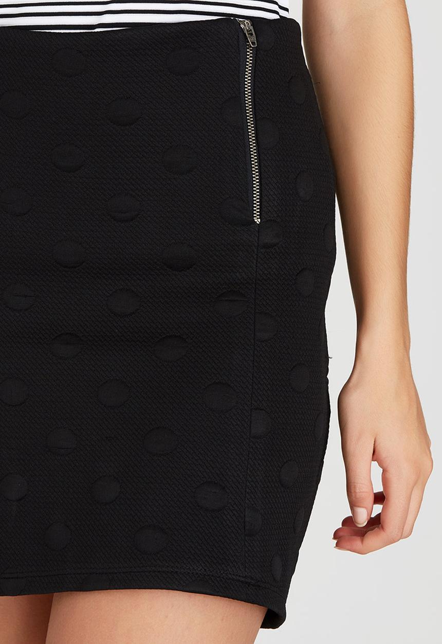 c(inch) - Double Zip Mini Skirt Black