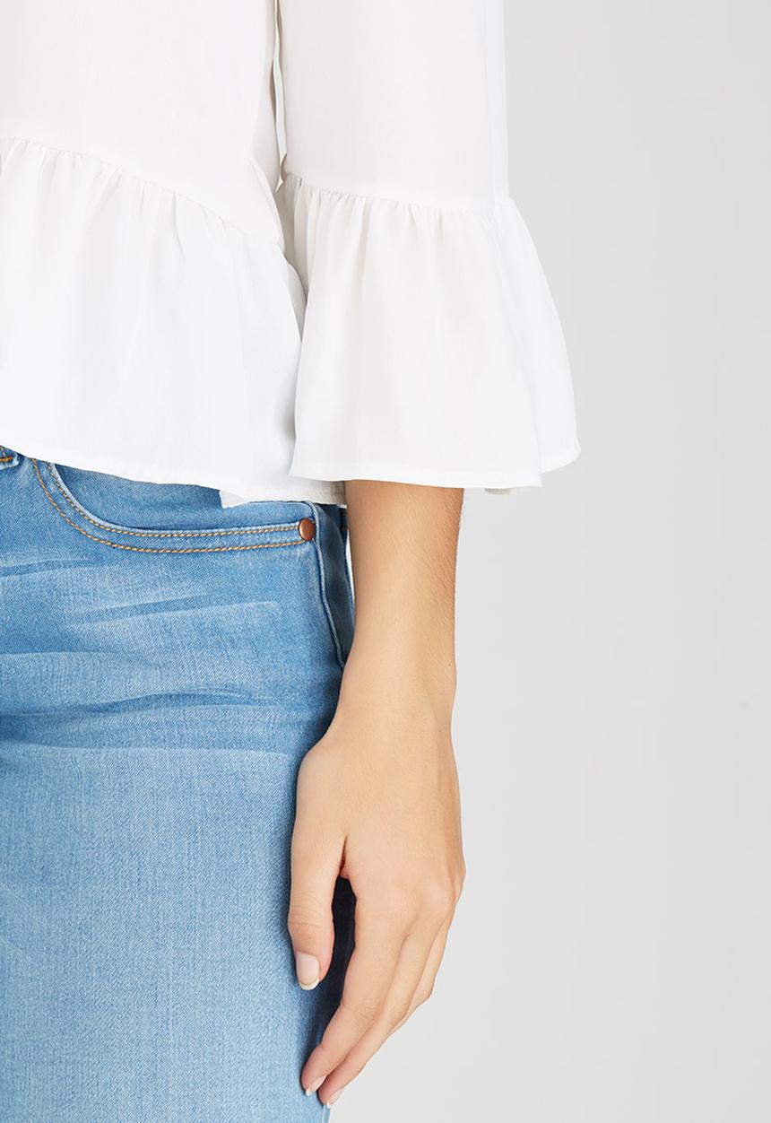 c(inch) - Cold Shoulder Blouse White