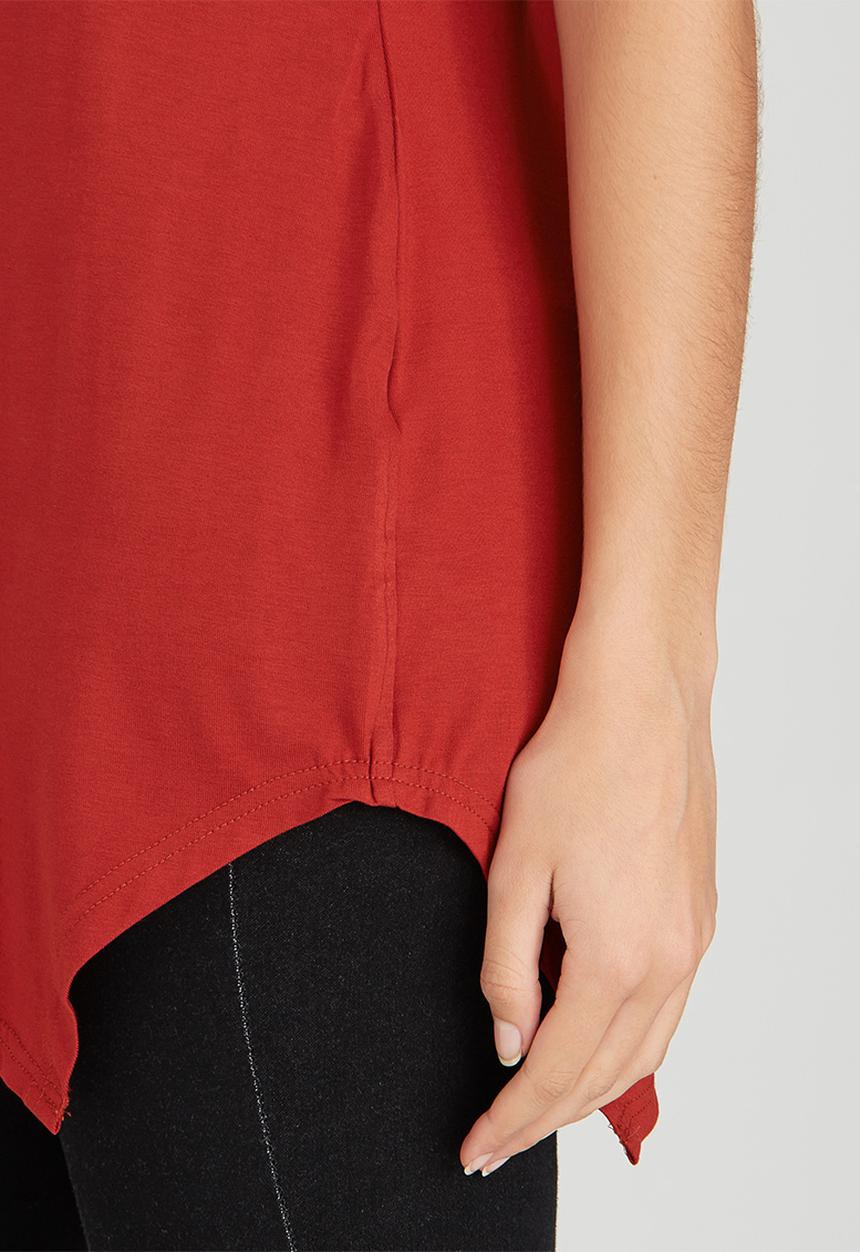STYLE REPUBLIC - Cold Shoulder Tunic Mid Brown