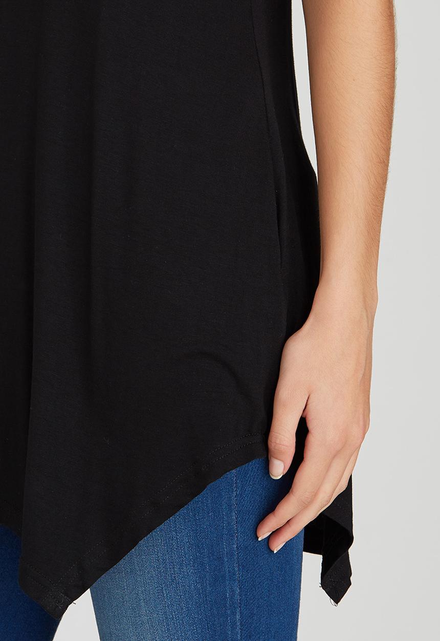 STYLE REPUBLIC - Cold Shoulder Tunic Black