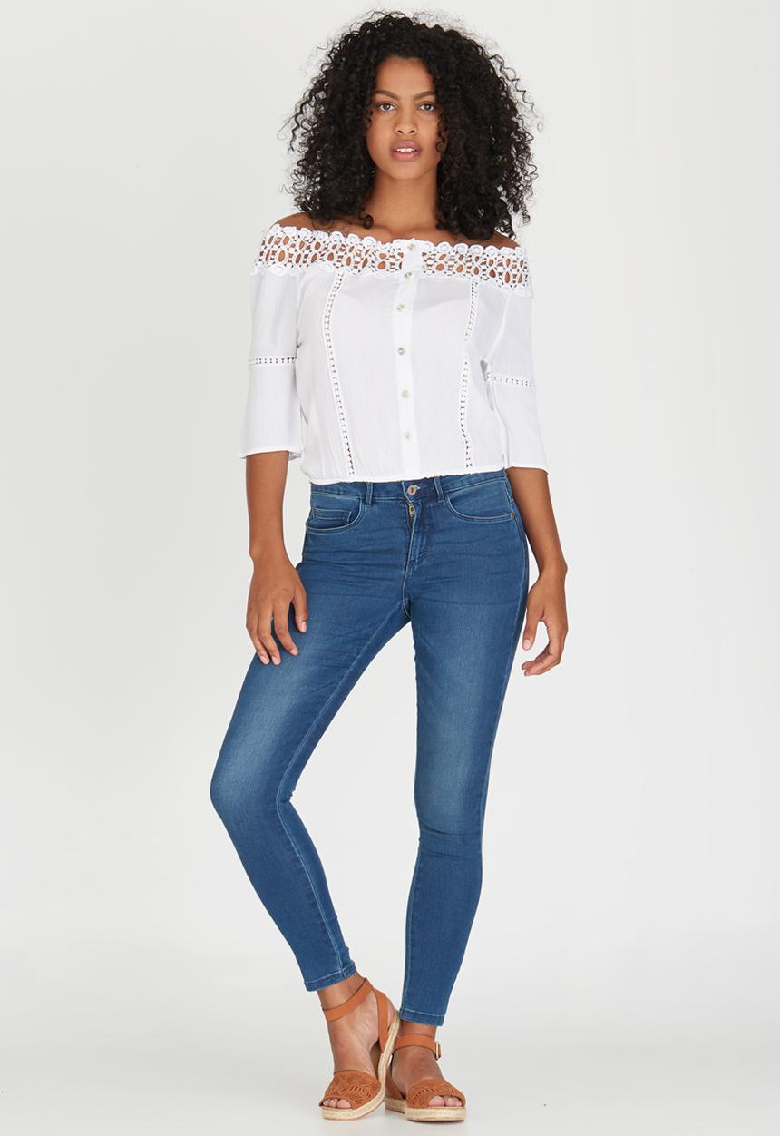 edit - Gypsy Blouse with Crochet Trim White