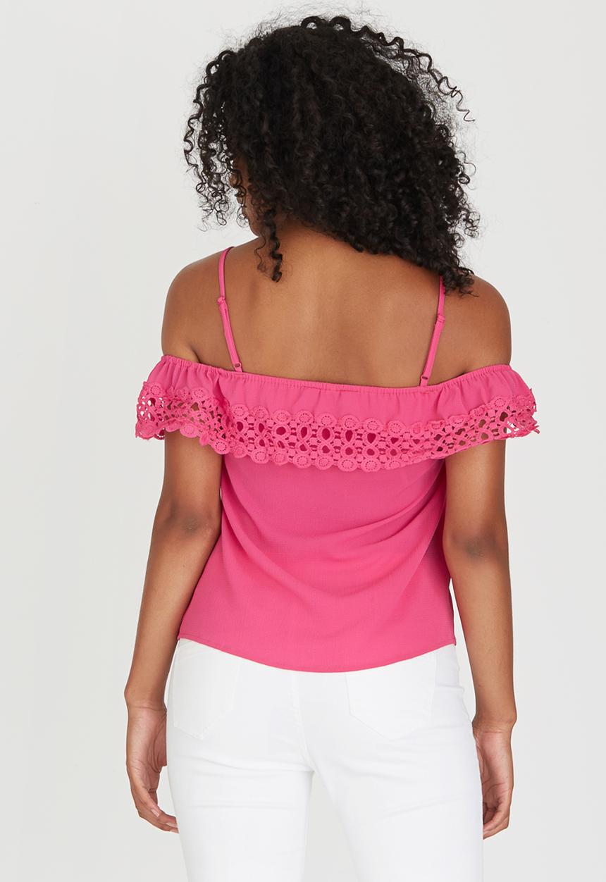 edit - Cami with Crochet Trim Magenta