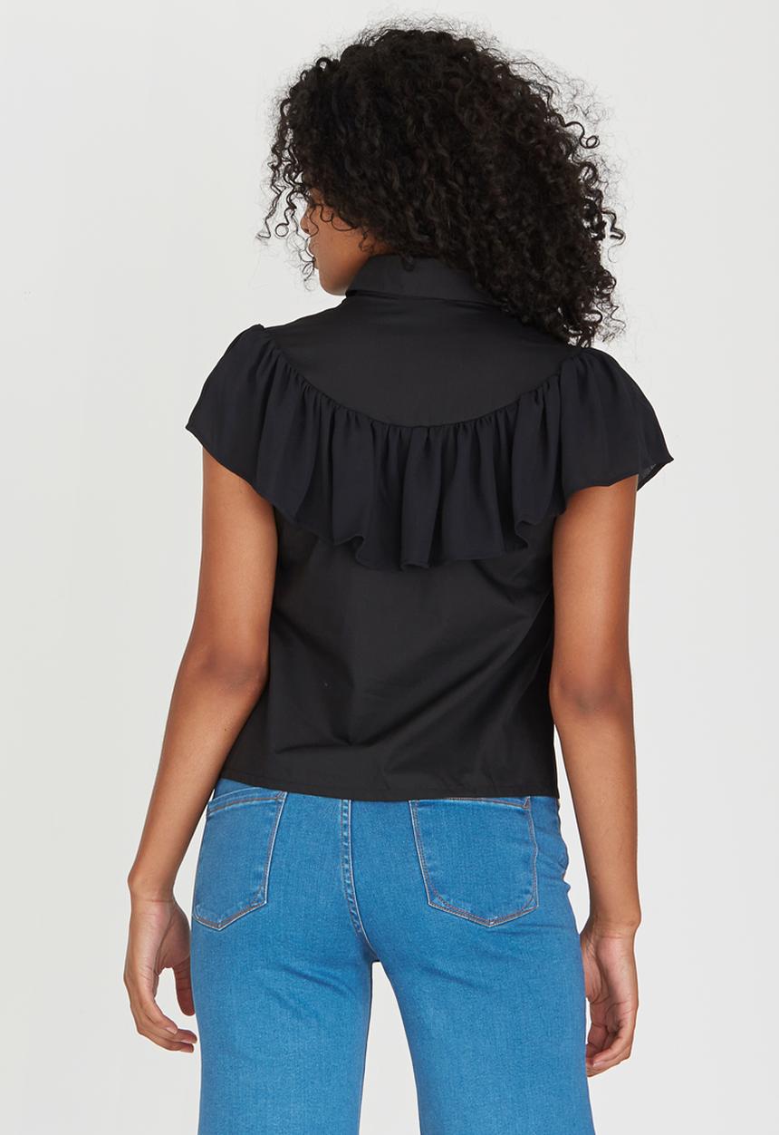 STYLE REPUBLIC - Frill Shirt Black