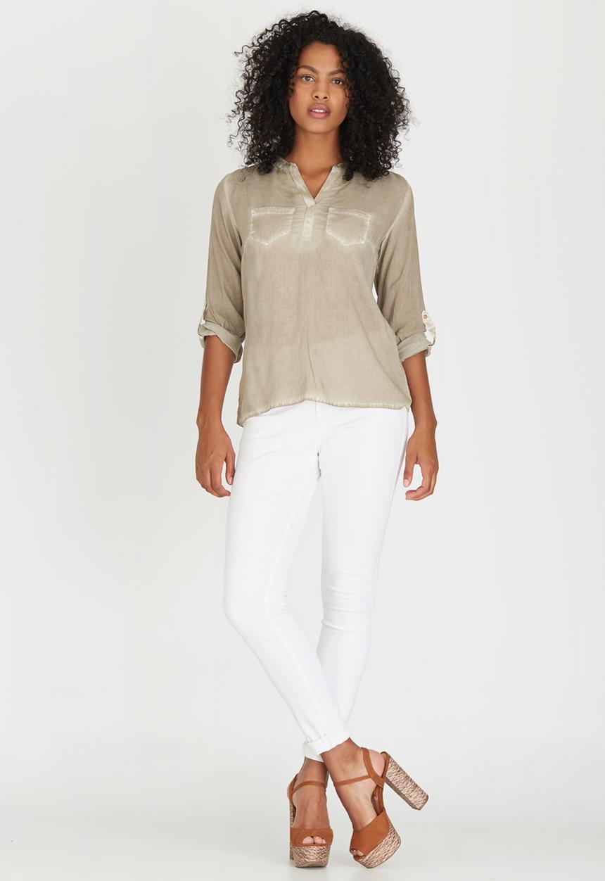 G Couture - Top with Lurex Rhinestone Detail Stone