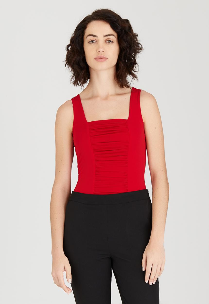 STYLE REPUBLIC - Square Neck Bodysuit Red