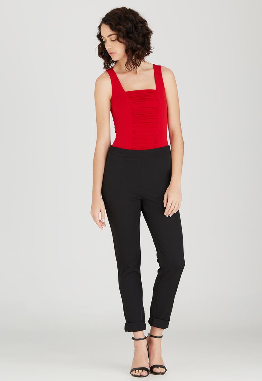 STYLE REPUBLIC - Square Neck Bodysuit Red