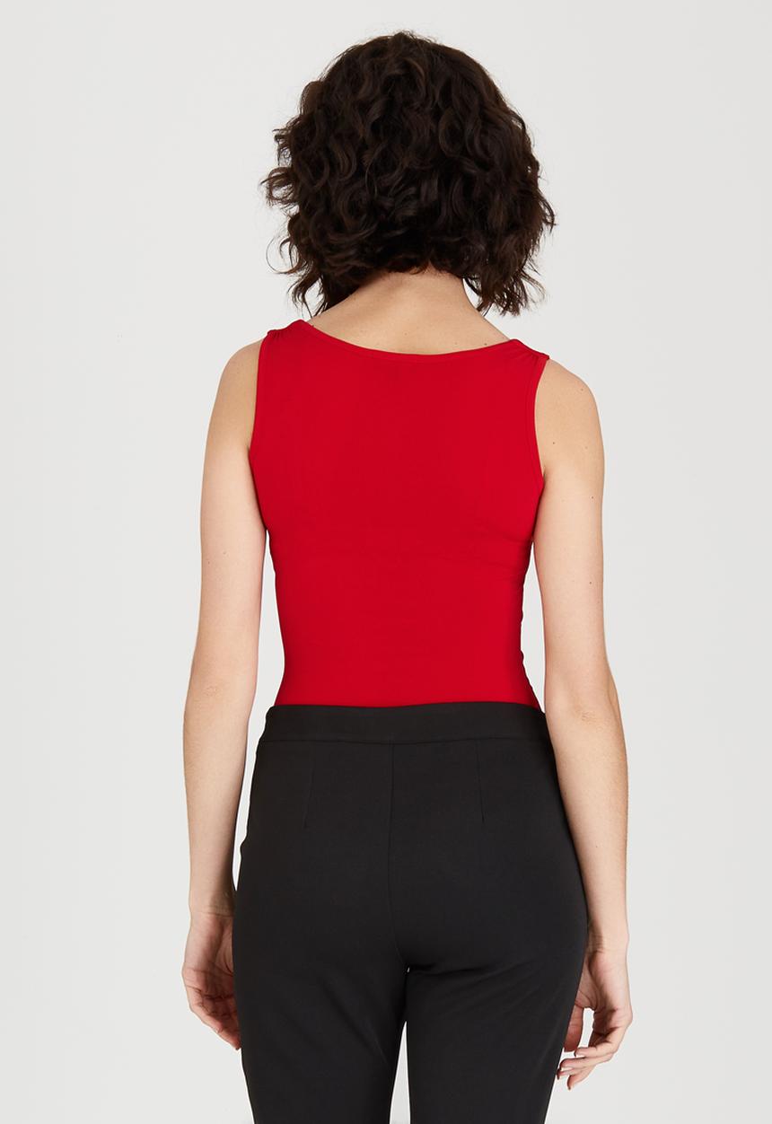 STYLE REPUBLIC - Square Neck Bodysuit Red