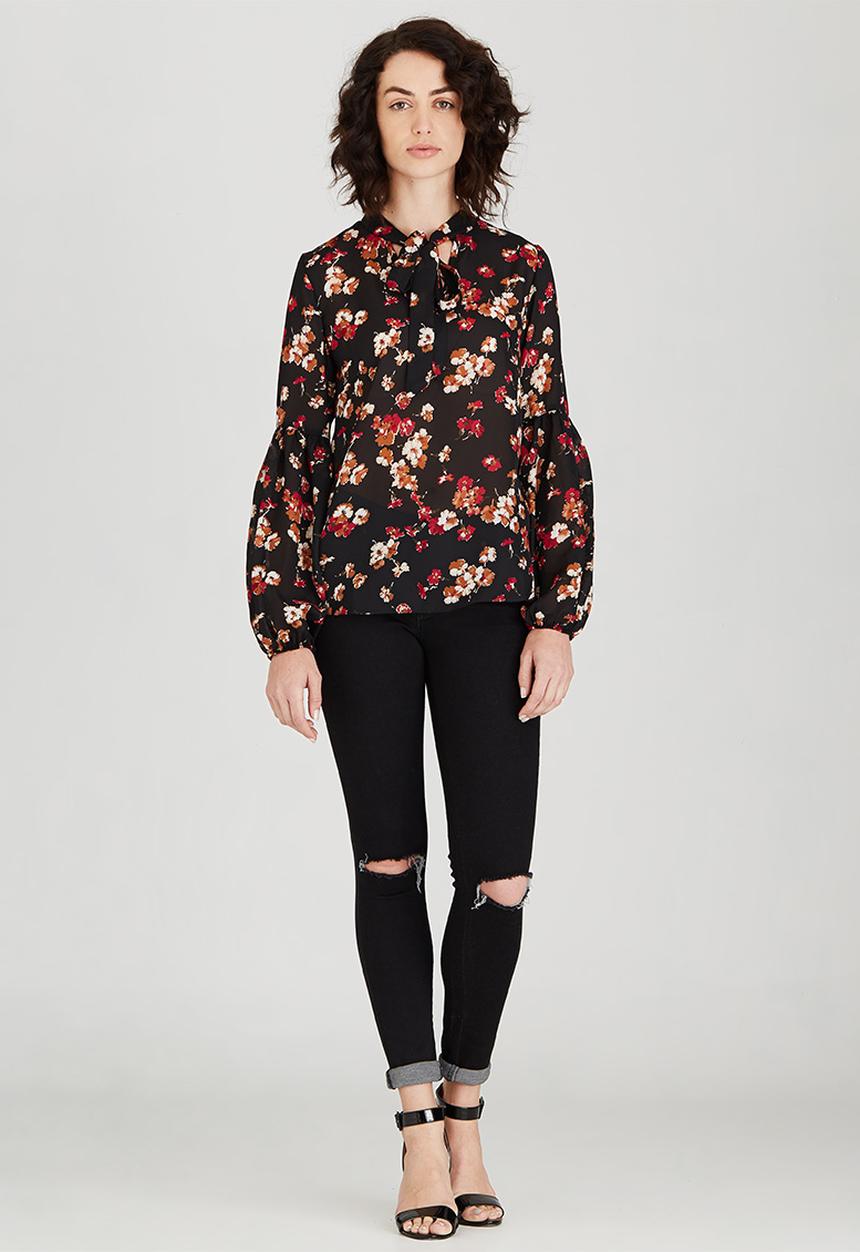 STYLE REPUBLIC - Kitty Bow Blouse Multi-colour
