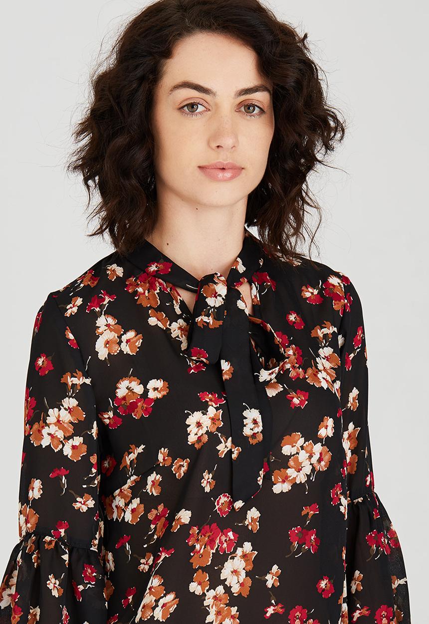 STYLE REPUBLIC - Kitty Bow Blouse Multi-colour