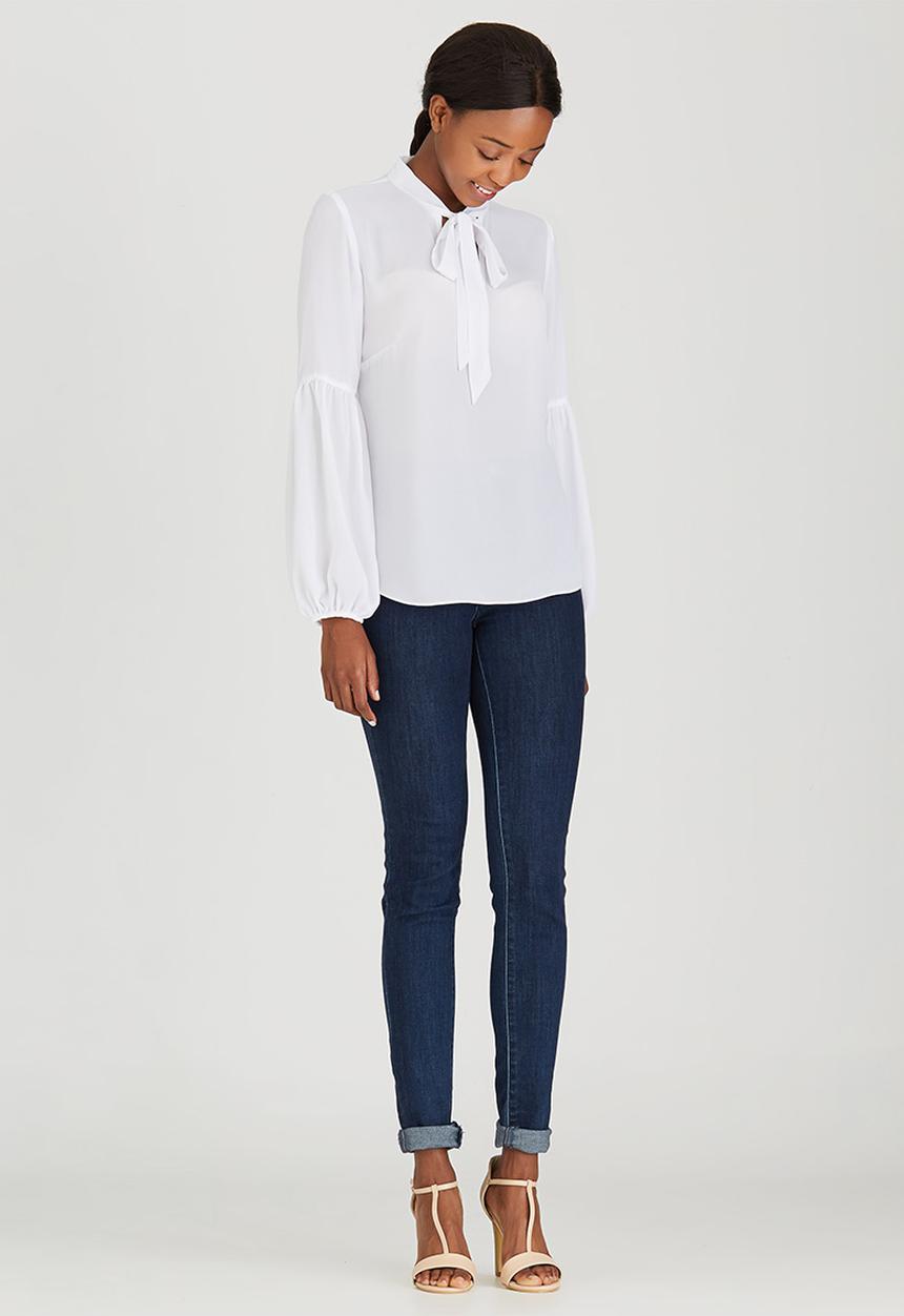 STYLE REPUBLIC - Kitty Bow Blouse White