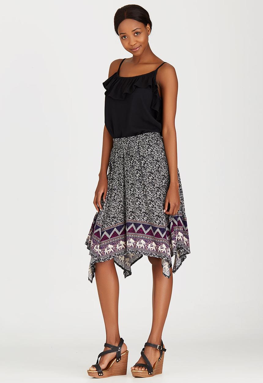 edit - Handkerchief Hem Skirt Multi-colour
