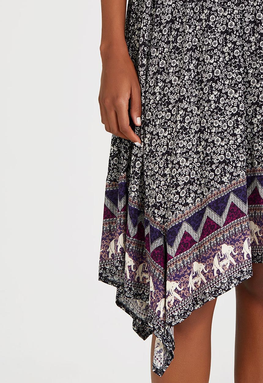 edit - Handkerchief Hem Skirt Multi-colour