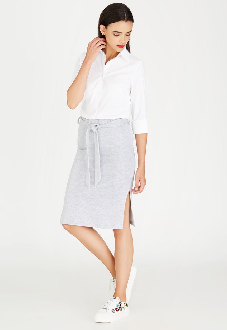 c(inch) - Self-tie Midi Skirt Grey