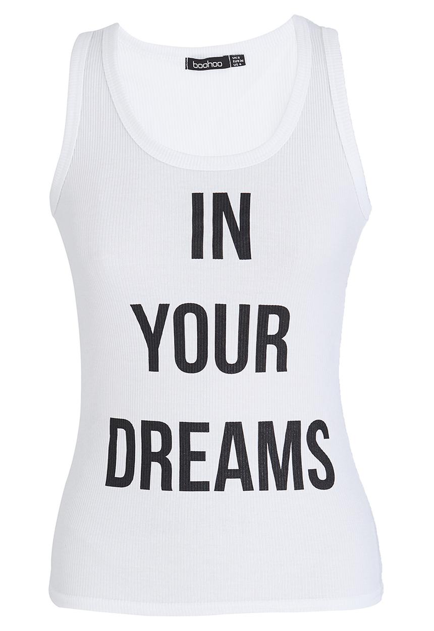 BoohooDNU - Ribbed Muscle Vest White