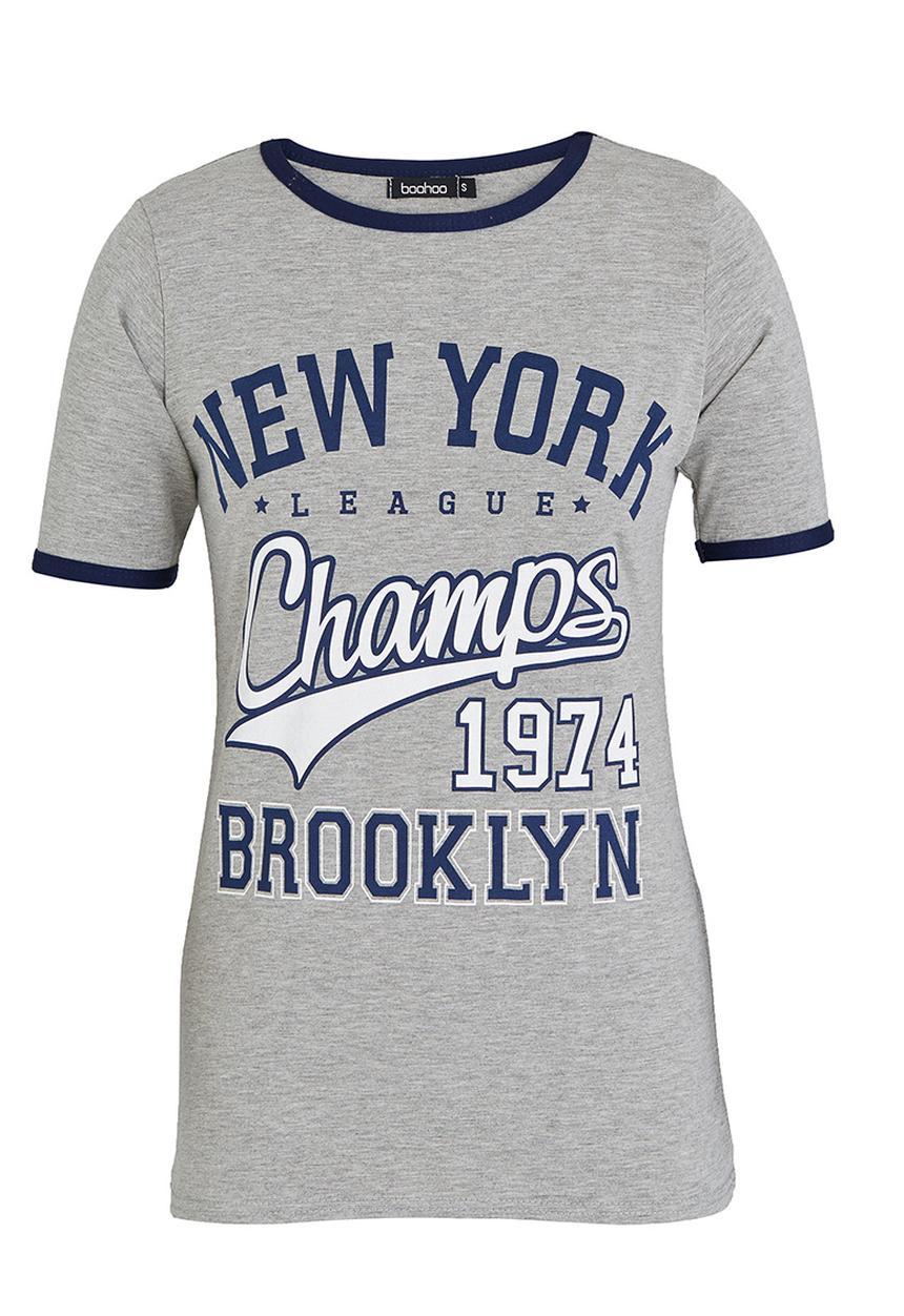 BoohooDNU - Cap Sleeve Slogan Tee Grey