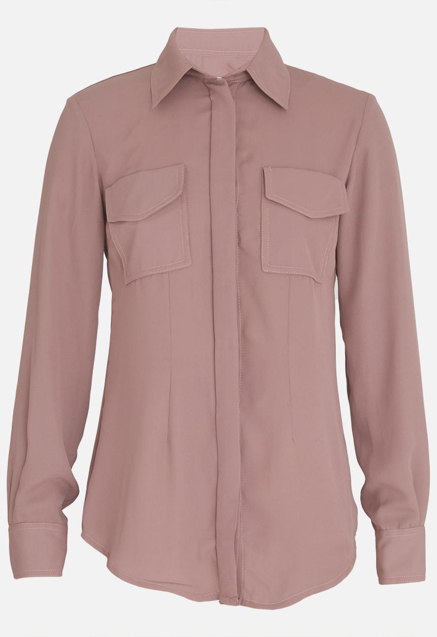 Thebe Magugu - Long Sleeve Pocket Detail Shirt Pale Pink