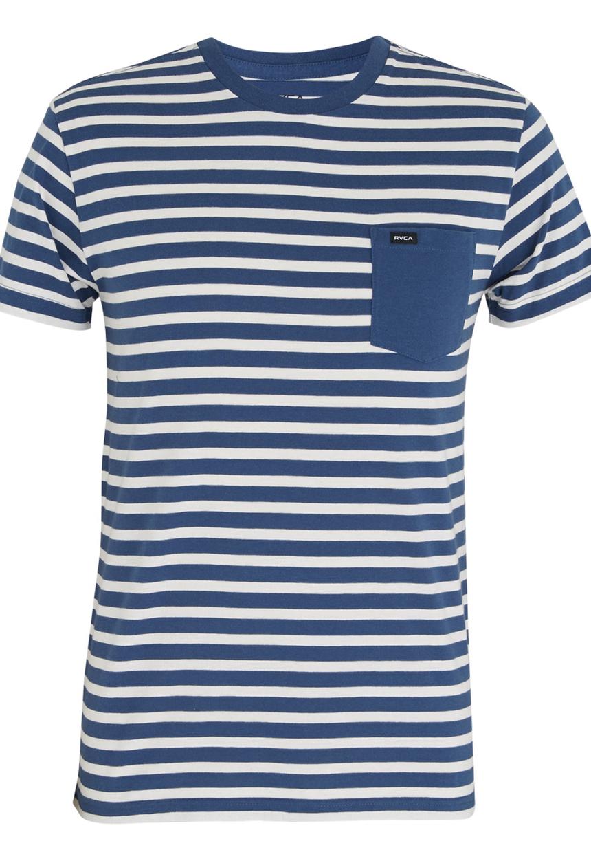 RVCA - Mana Rib-knit Crew neck T-Shirt Navy