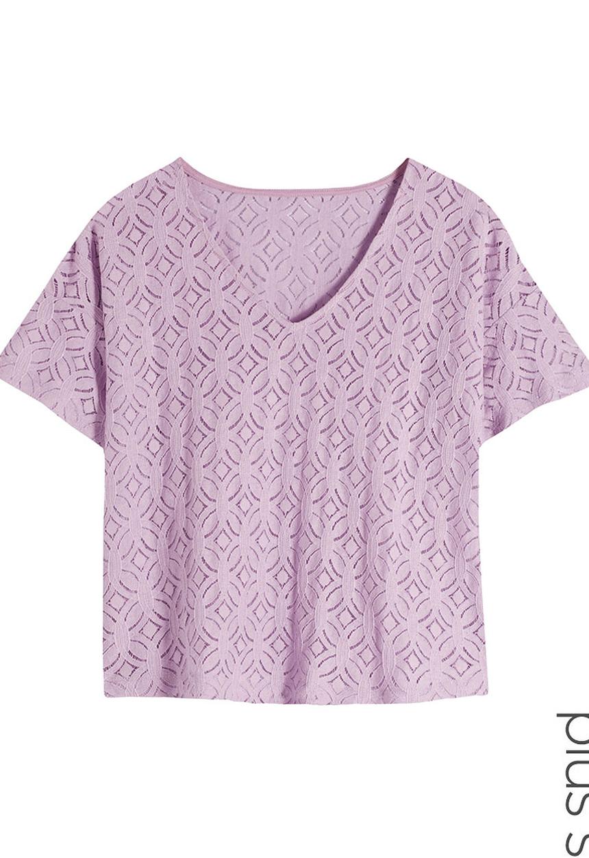 Next - Lace T-shirt Pale Purple Pale Purple