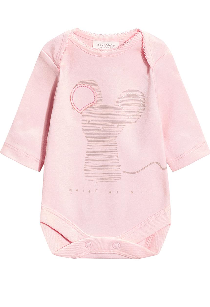 Next - Three Pack Pink Long Sleeve Character Bodysuits Pale Pink