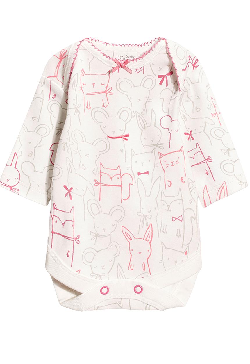 Next - Three Pack Pink Long Sleeve Character Bodysuits Pale Pink