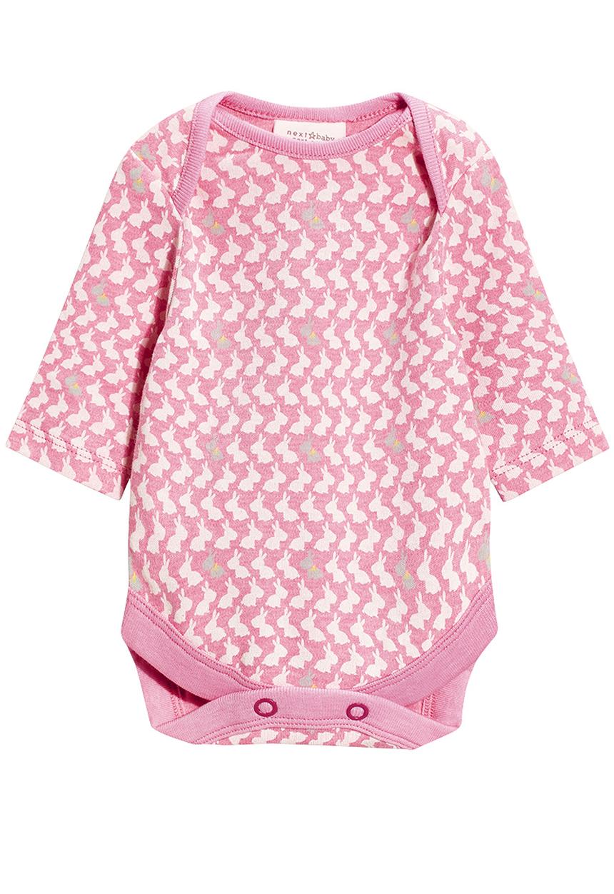 Next - Three Pack Pink Long Sleeve Character Bodysuits Pale Pink