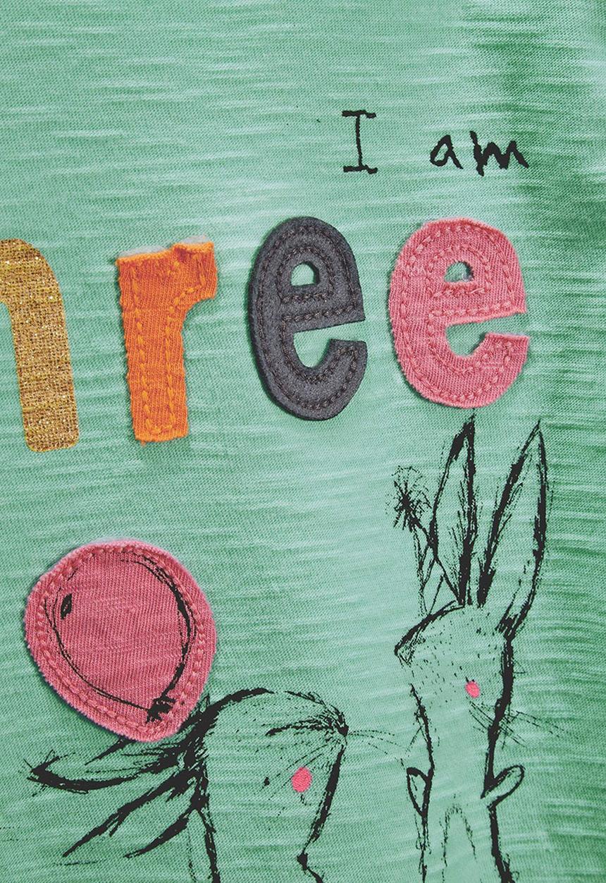 Next - I Am Three T-shirt Light Green