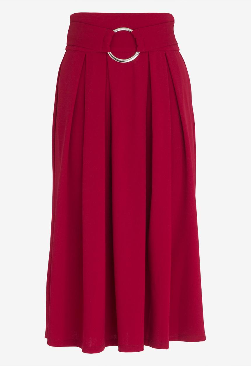 STYLE REPUBLIC - Volume Fit and Flare Skirt Burgundy