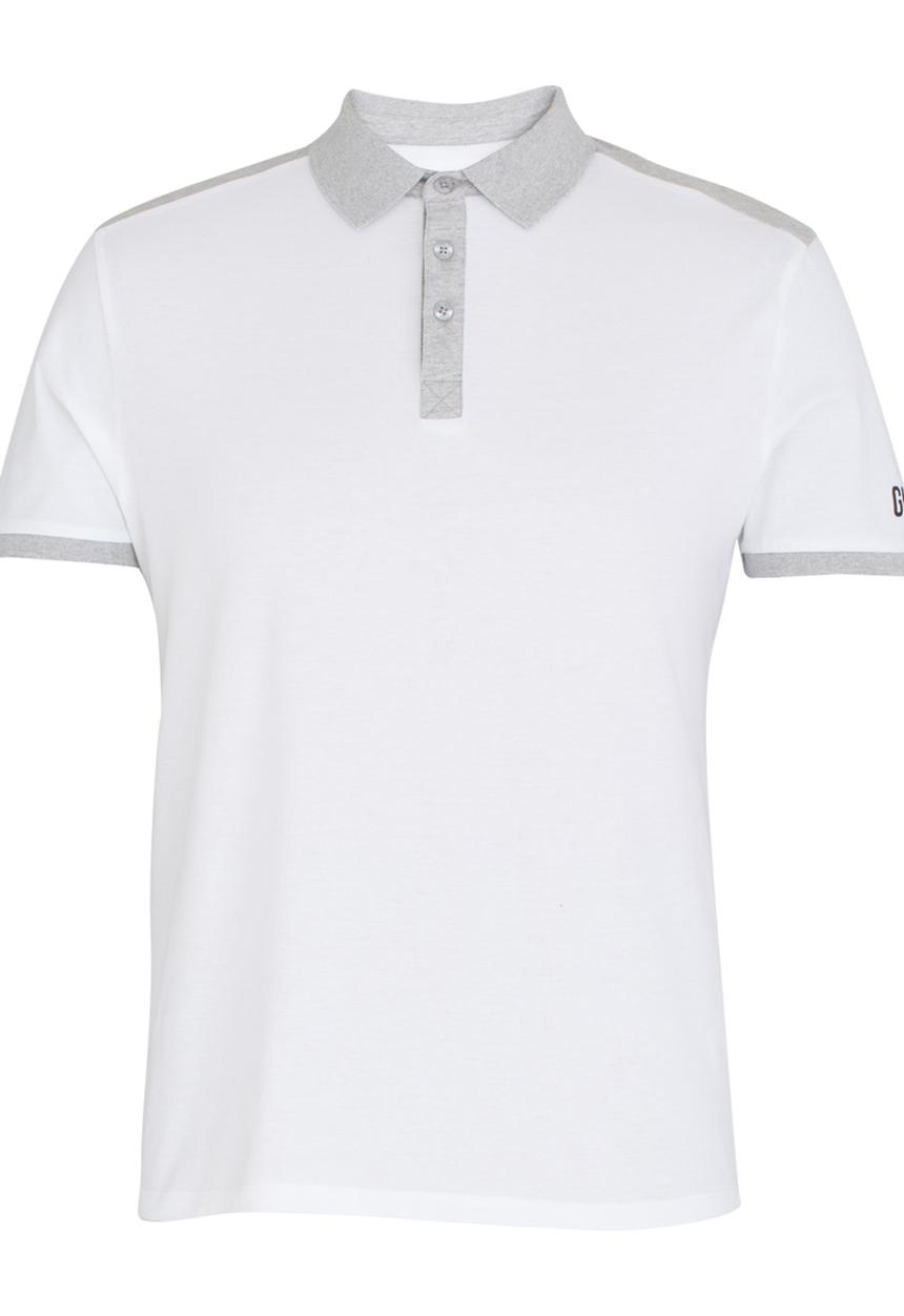GUESS - Two Colour Panel Polo White