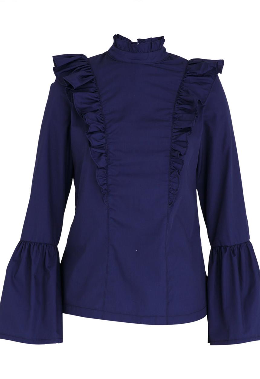 STYLE REPUBLIC - Frill Detail Blouse Navy