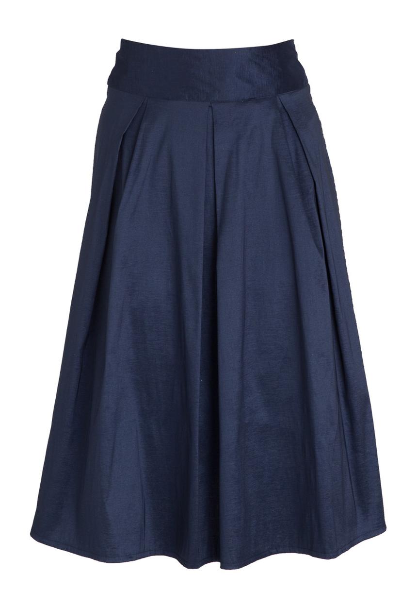 edit - High Waisted Fit and Flare Skirt Navy