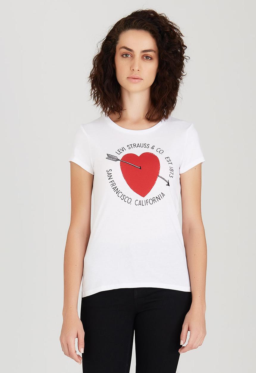 Levi’s® - Slim Fit Crew Neck Tee with Heart White
