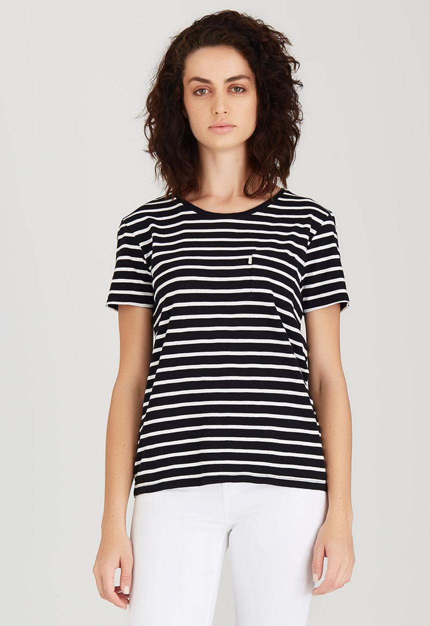Levi’s® - Striped Perfect Pocket Tee Black and White