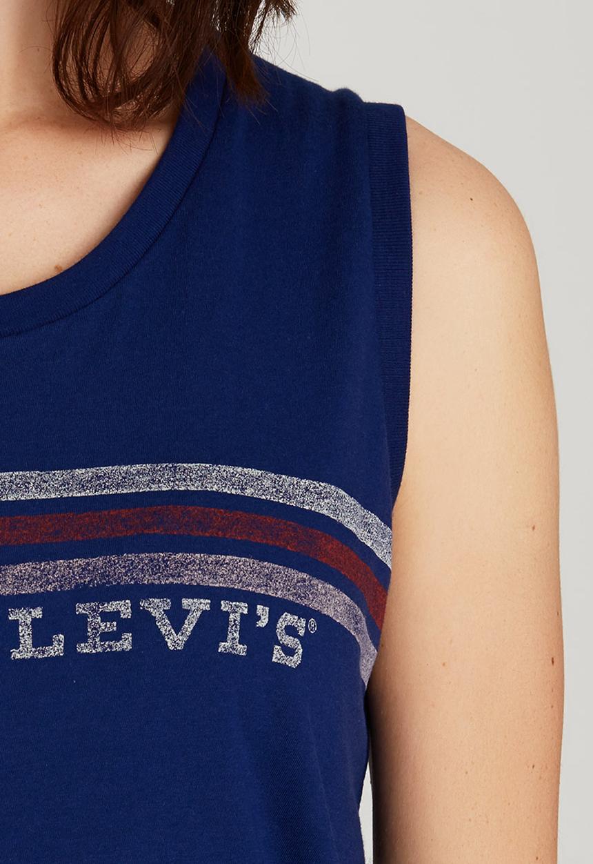 Levi’s® - Striped Muscle Tank Dark Blue
