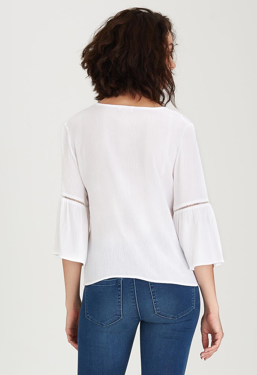 edit - Gypsy Blouse with Ladder Lace Detail White