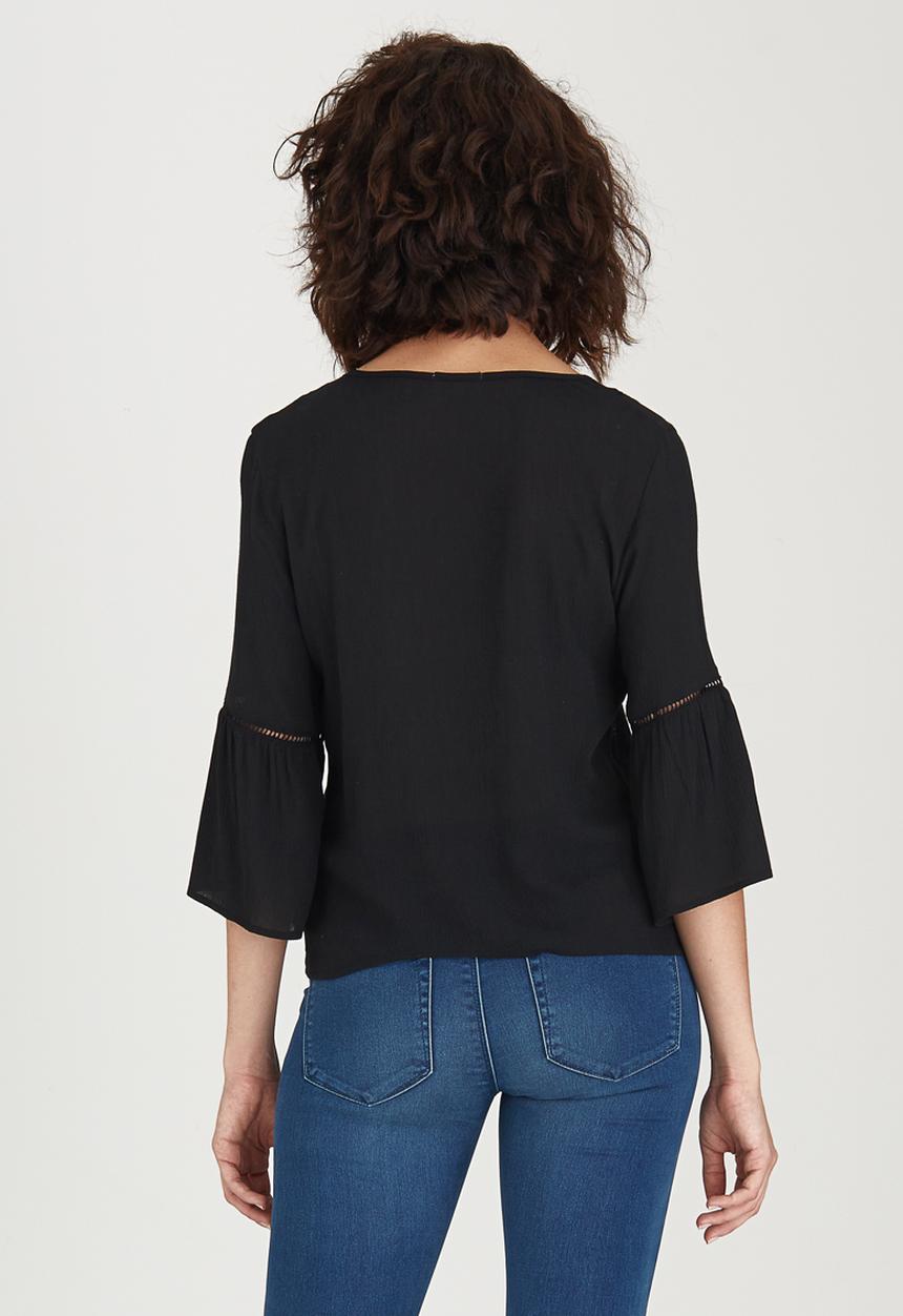 edit - Gypsy Blouse with Ladder Lace Detail Black