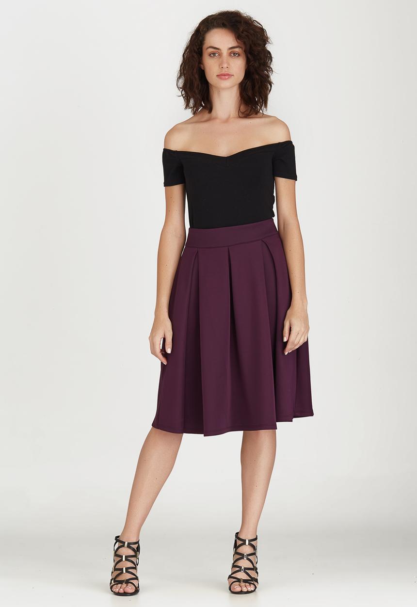edit - Fit and Flare Skirt Dark Purple